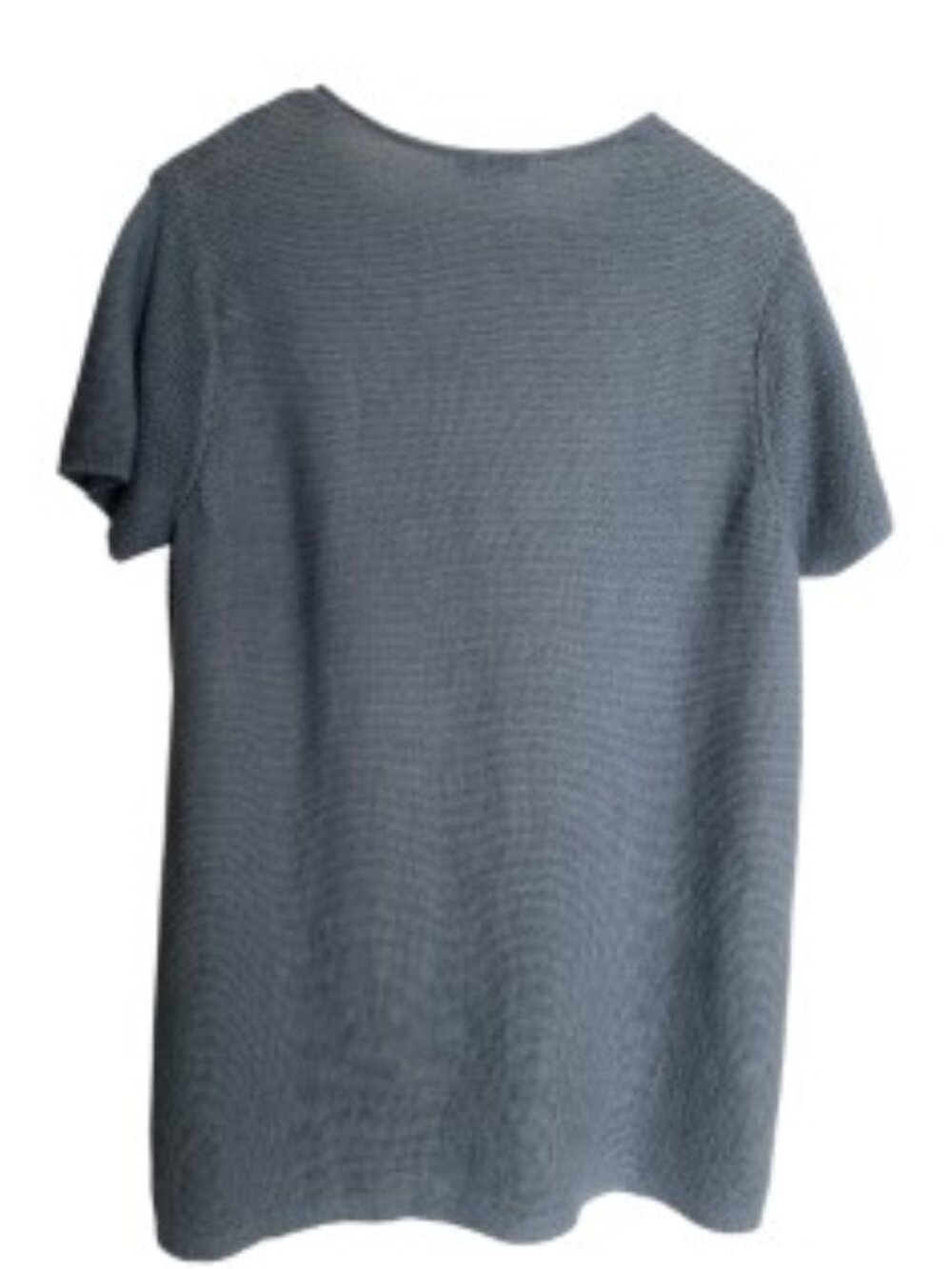 Eileen Fisher Blue Organic Linen Blend Short Sleeve Tunic Sweater XLarge - Picture 3 of 4